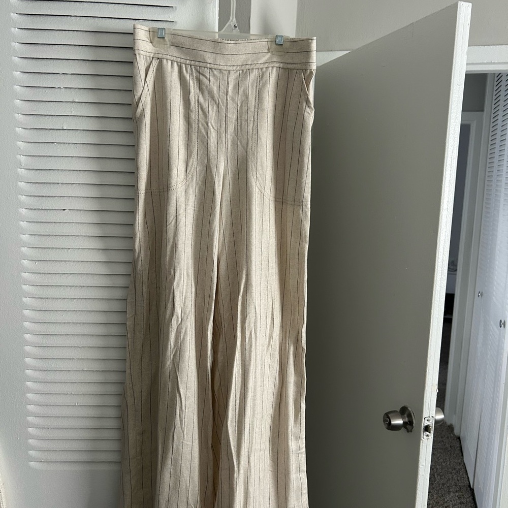 Max Studio Cream Wide Leg Pants